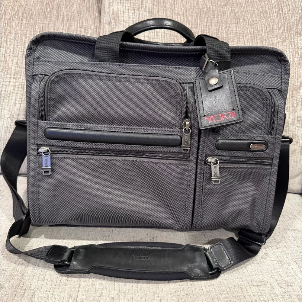 TUMI Charcoal Men's Briefcase/laptop organizer business bag